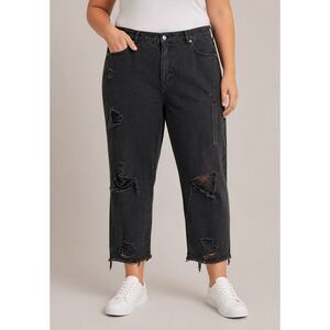New American Eagle Outfitters Mom Jeans Washed Black 20